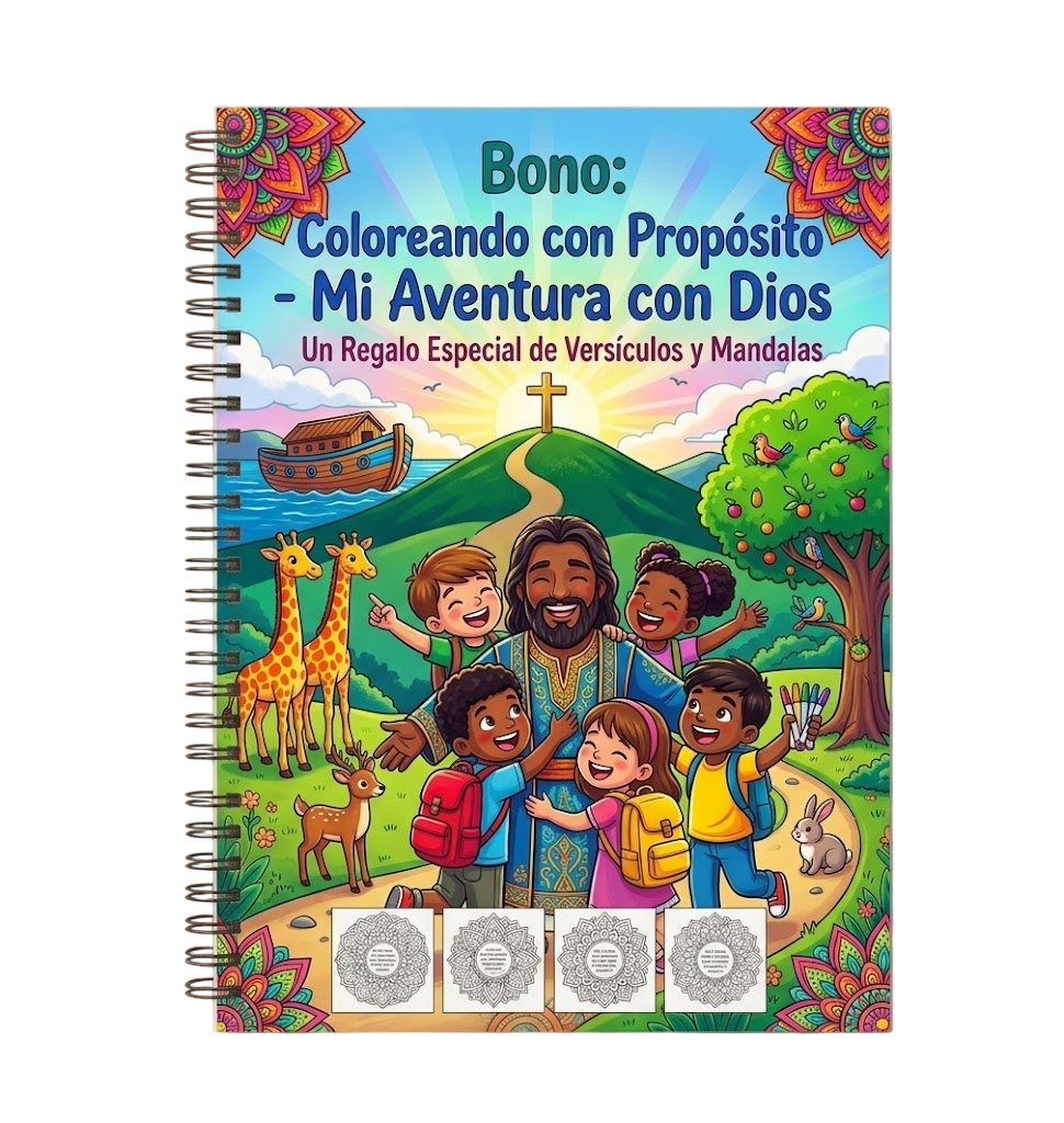 Coloreando con Propósito, bono incluido con Mi Aventura con Dios Kids